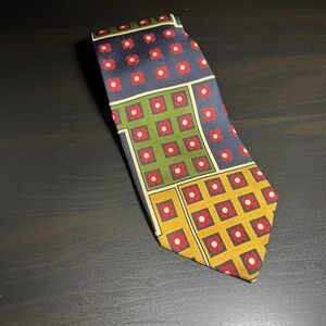 J. CREW Men's Tie Colorful Floral Art to Wear Fun Patchwork 100% Silk